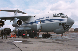 Russian zero-g aircraft IL-76MDK on runway